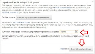 akan muncul lagi alasan lebih spesifik pilih yang sesuai dan akhiri dengan tombol aduan aduan konten youtube langkah keempat