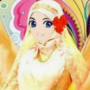 gambar kartun muslimah cantik anggun