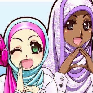 kartun muslimah imut cantik